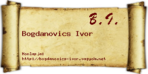 Bogdanovics Ivor névjegykártya